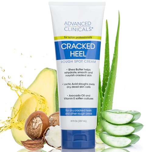 Advanced Clinicals Foot Cream - Heals Cracked Skin & Moisturizes, Paraben-Free - 8 Fl Oz