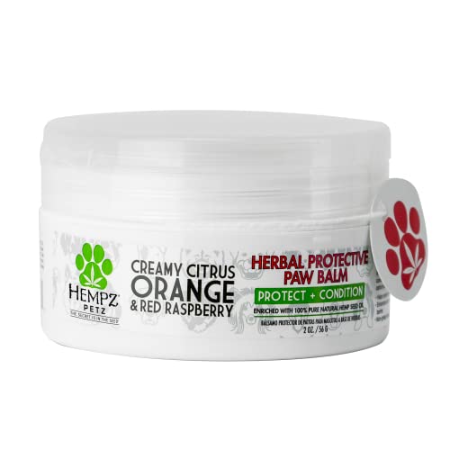 Hempz Petz Dog Paw Balm - Nourishing Herbal Protection, Vegan Formula, 2 oz. Creamy Citrus Scent