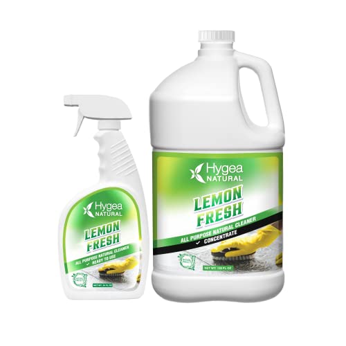 Hygea Natural All Purpose Cleaner - Non-Toxic, Biodegradable, Multi-Surface, Lemon Fresh - 32oz