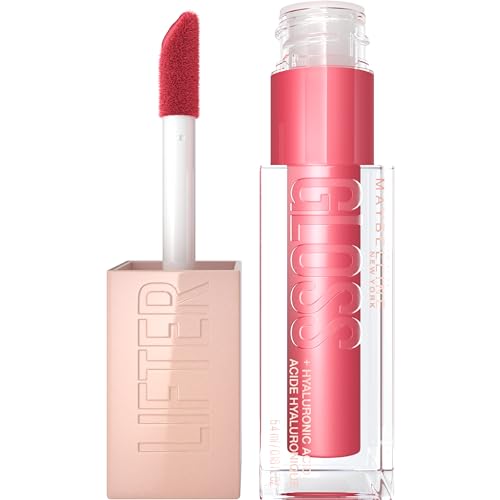 Maybelline Lifter Gloss - Hydrating Raspberry Lip Gloss with Hyaluronic Acid - 0.18oz