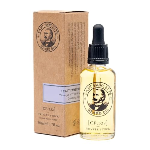 Captain Fawcett's Private Stock Beard Oil - Invigorating Cedarwood & Black Pepper Blend - 50ml