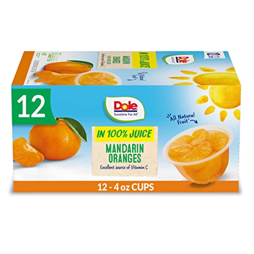 Dole Fruit Bowls Mandarin Oranges in Real Juice - Vitamin C Boost, Gluten & Dairy Free - 4oz Cups