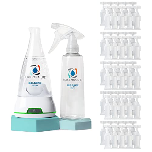 Force of Nature All-Purpose Cleaner - Kills 99.9% Germs, Toxin-Free, 50 Refills, Reusable Bottle