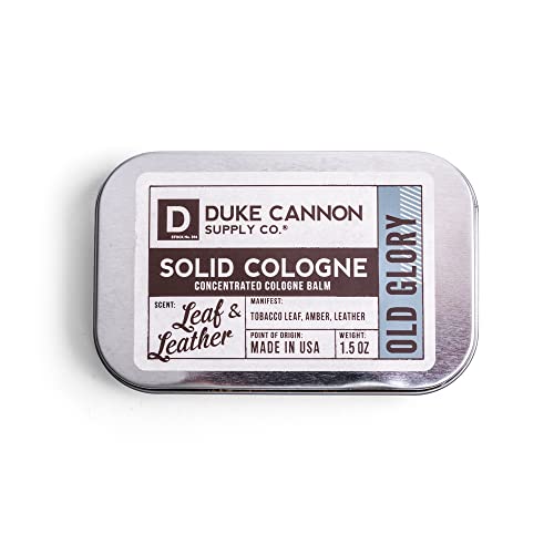 Duke Cannon Solid Cologne - Timeless Tobacco, Amber & Leather Aroma, Natural Ingredients - 1.5 oz