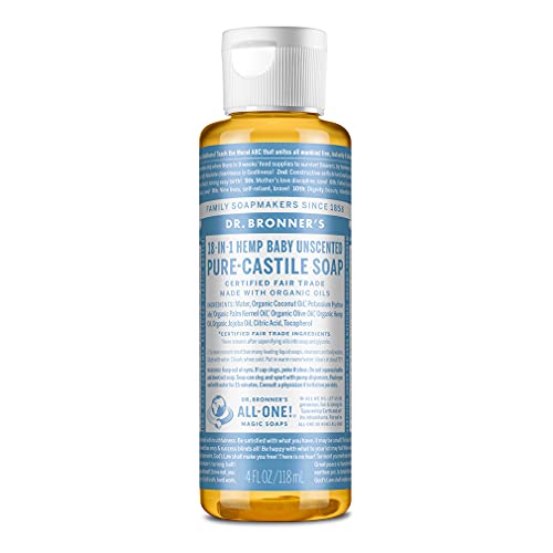 Dr. Bronner's Pure-Castile Liquid Soap - Organic Oils, 18-in-1 Uses for Sensitive Skin - 4oz