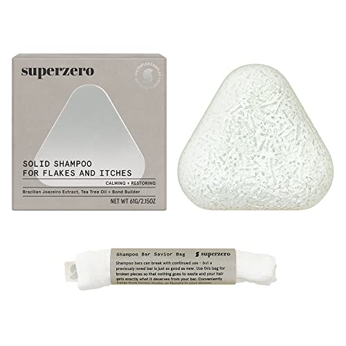 Superzero Shampoo Bar for Dandruff Relief - Proven Ingredients, Vegan, 100% Plastic-Free - 3.5oz