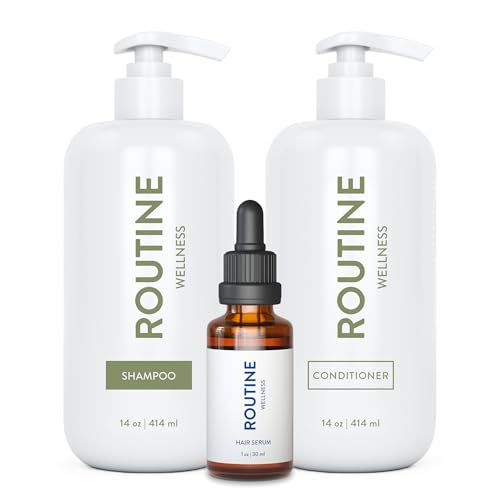 Routine Wellness Shampoo & Conditioner Set - Strengthens Hair, Nourishes with Biotin & Oils