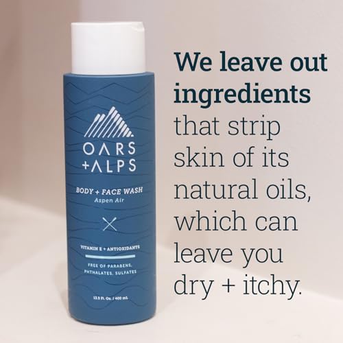 Oars + Alps Body Wash - Hydrating, Vitamin E & Antioxidants, Sulfate-Free, Aspen Air - 1 Pack