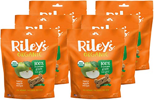 Riley's Organics Dog Treats - USDA Organic, Non-GMO, Promotes Healthy Vision - 6 Pack, 5 oz