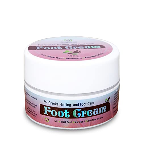 HERBOGANIC Foot Scrub - Hydrates & Exfoliates with Black Seed Oil, Aloe & Moringa - 3.5 oz Jar