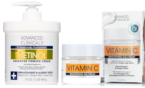 Advanced Clinicals Firming Cream - Anti-Aging Retinol & Vitamin C, Nourishing & Non-Irritating - 8oz