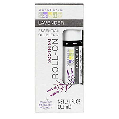 Aura Cacia Lavender Essential Oil Roll-On - Calming Aroma, GC/MS Tested Purity - 9.2 ml