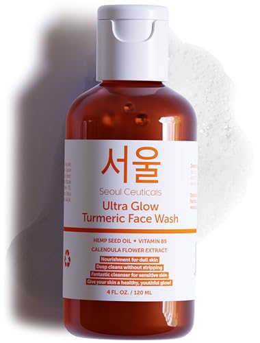 SeoulCeuticals Korean Turmeric Facial Cleanser - Hydrating, Vegan, Cruelty-Free - 4oz