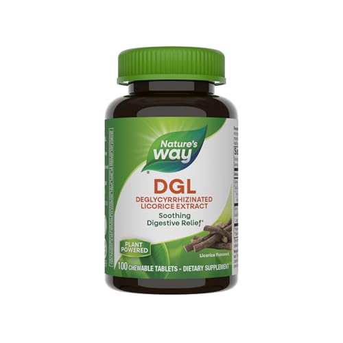 Nature's Way DGL Chewable Tablets - Digestive Relief, Vegan & Gluten-Free - 100 Count