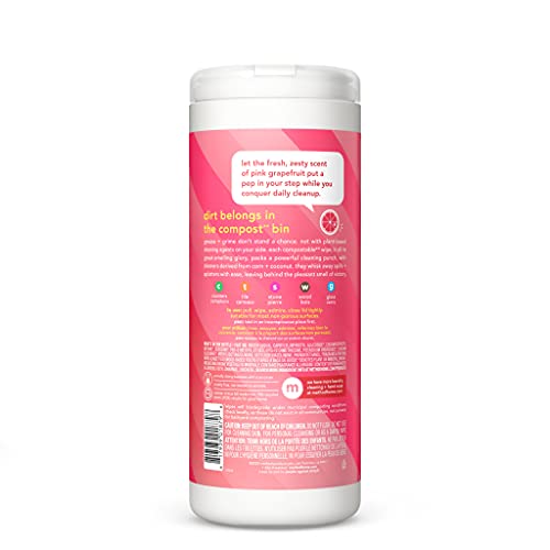 Method All-Purpose Cleaning Wipes - Plant-Based Power, Compostable, Pink Grapefruit Scent - 30 Count