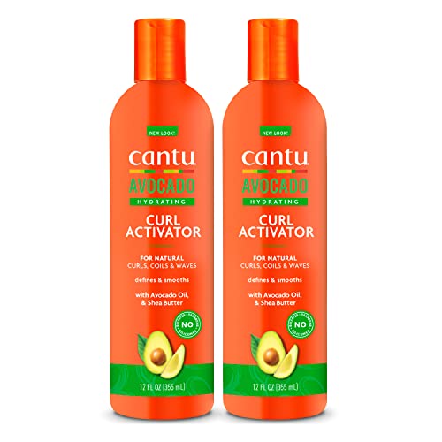 Cantu Hair Gel - Moisturizing Curl Activator with Shea Butter & Avocado Oil - 12oz (Pack of 2)