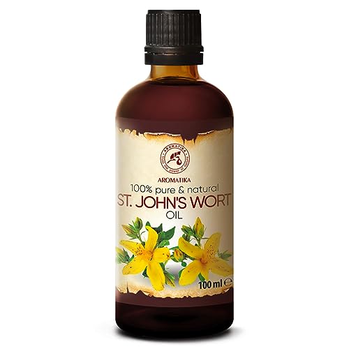 AROMATIKA St Johns Wort Body Oil - Nourishing & 100% Pure for Skin, Hair, Massage - 3.4 Fl Oz