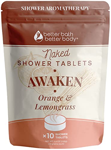 Better Bath Awaken Shower Steamer - Natural Aromatherapy, Orange & Lemongrass - 10 Tabs