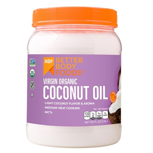 BetterBody Foods Organic Virgin Coconut Oil - Energy-Boosting, Hair & Skin Moisturizer - 56 Fl Oz