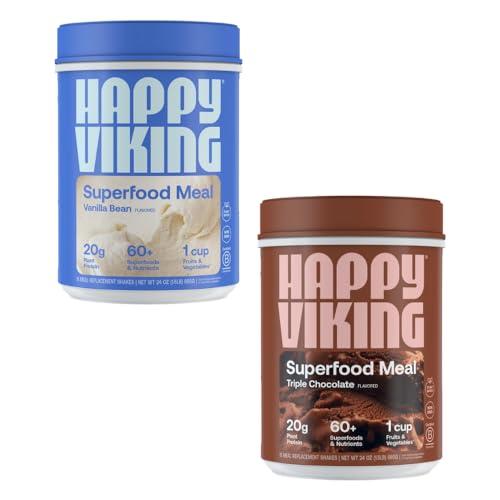 Happy Viking Protein Powder by Venus Williams - 20g Plant Protein, Low Carb, Vegan - 2x24oz