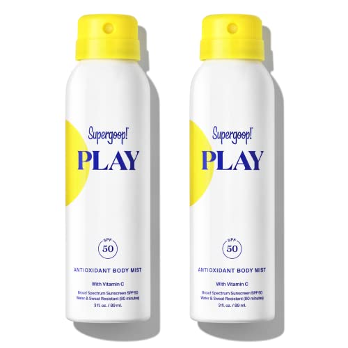 Supergoop! PLAY SPF 50 Body Mist - Nourishing Vitamin C, Water-Resistant - 2 Pack, 3 fl oz