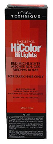 L'Oreal Excellence Hicolor Hair Dye - Vibrant Magenta Color, Pack of 3 - 1.2oz Each