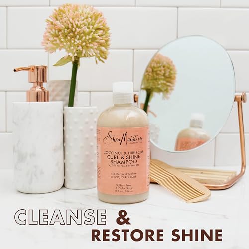 SheaMoisture Curl & Shine Shampoo - Hydrates & Defines Curls, Fair Trade Ingredients - 13oz