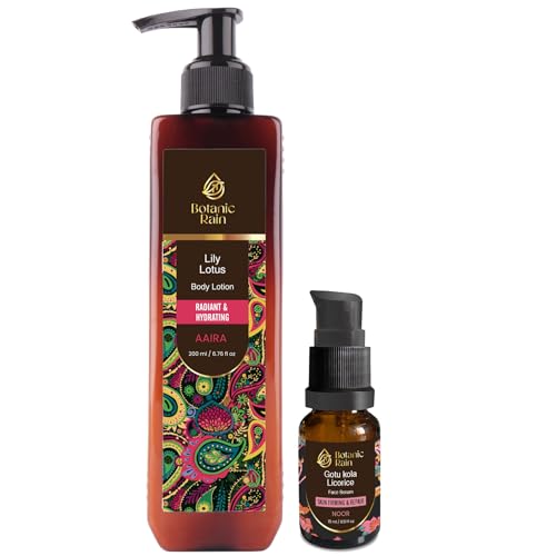 Botanic Rain Body Care Set - Hydrating Lotion & Face Serum, Vegan, Paraben-Free - 8oz