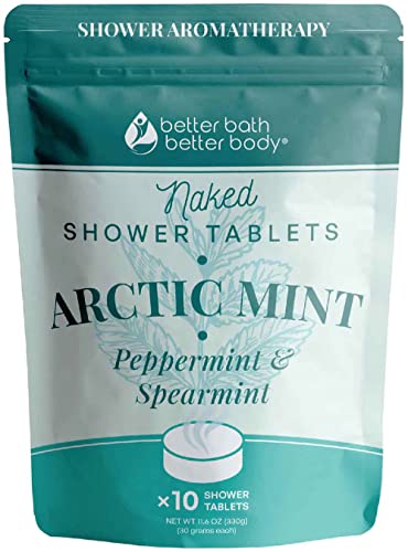 Better Bath Arctic Mint Shower Tablets - Invigorating Aromatherapy, Natural Ingredients - 10 Tabs