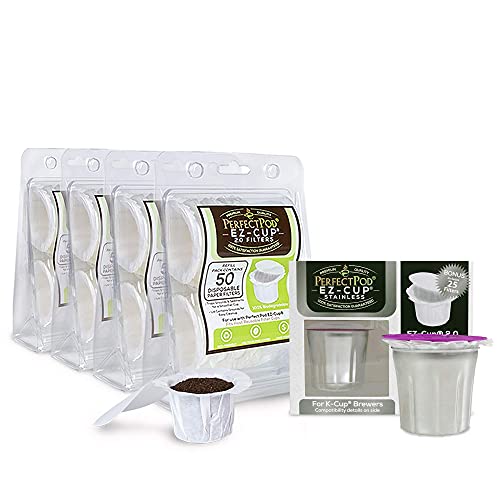 Perfect Pod Bundle - BPA-Free Stainless Steel Filter & 200 Disposable Paper Filters