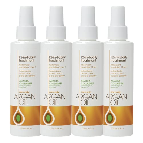 One N' Only Argan Oil Leave-in Conditioner - 12-in-1 Hair Repair, Alcohol-Free, 6oz (Pack of 4)