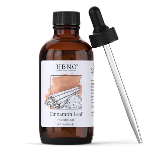 HBNO Cinnamon Essential Oil - Versatile Aroma for Cleaning & DIY, Natural & Cruelty-Free - 4 fl oz