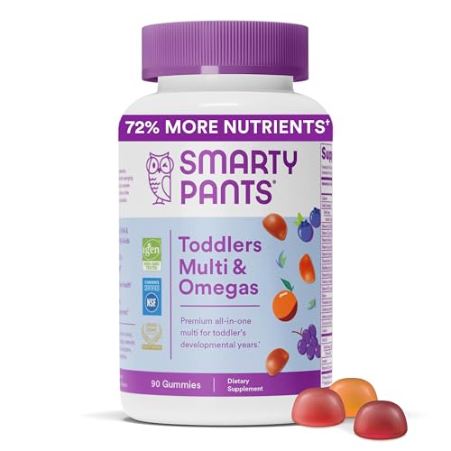 SmartyPants Toddler Multivitamin Gummies - 19 Nutrients for Immune Support, Gluten Free - 90 Count