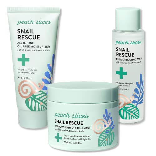 Peach Slices Snail Rescue Toner - Blemish Busting, Hydrating & Calming Formula - 95% Snail Mucin