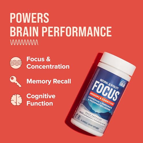 Natural Vitality Focus Nootropic Supplement - Supports Memory & Cognition, Gluten-Free - 60 Capsules