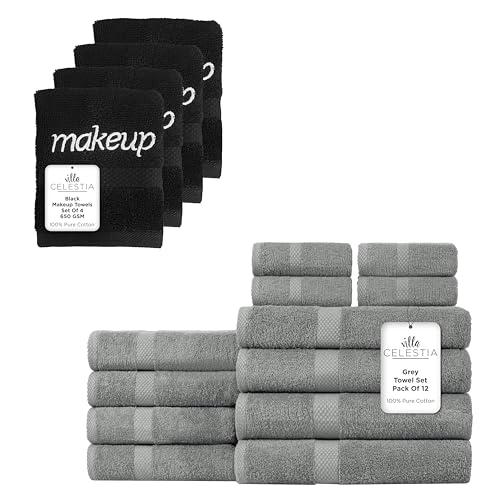 Premium Cotton Towel Bundle - Ultra Absorbent, Soft & Quick-Dry - 16 Pack for Home & Spa