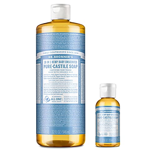 Dr. Bronner’s Baby Shampoo & Body Wash - Organic, Fair Trade, No Synthetic Additives - 32oz & 2oz