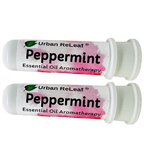 Urban ReLeaf Peppermint Aromatherapy Nasal Inhalers - Pure Mint Oil, Alcohol-Free - Set of 2