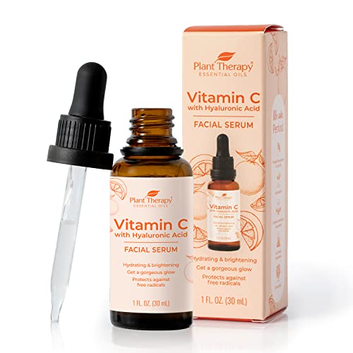 Plant Therapy Face Serum - Brightening & Anti-Aging with Vitamin C, Hyaluronic Acid - 1 oz