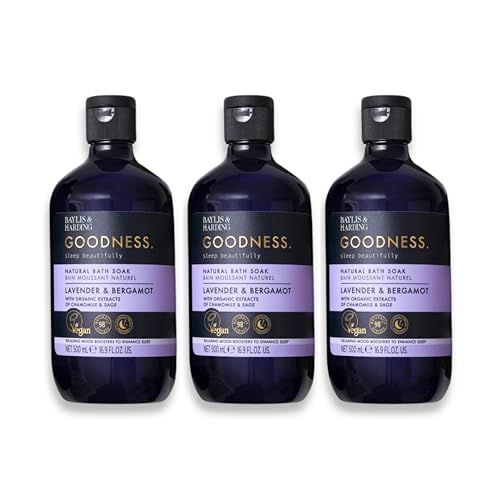 Baylis & Harding Bath Soak - Lavender & Bergamot, Natural Oils, Vegan - 3 Pack