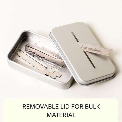 Leaf Shave Blade Recycling Tin - Safe Disposal, Compatible with All Safety Razor Blades