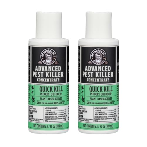 Grandpa Gus's Pest Control Spray - Quick Kill for Indoor & Outdoor, Plant-Based, 3.7 fl oz (2 Pack)