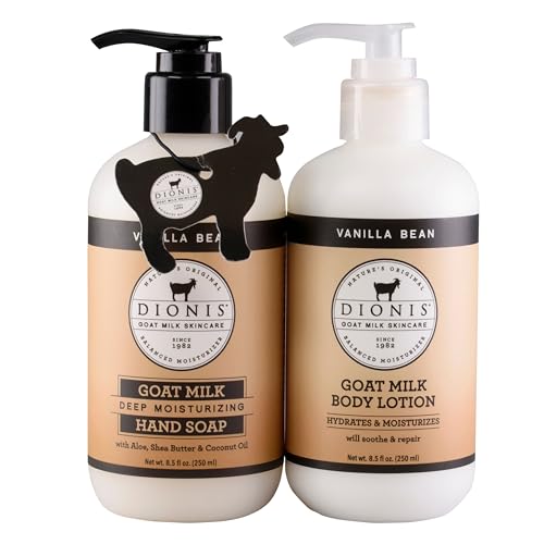 Dionis Goat Milk Skincare Body Lotion & Hand Soap Bundle - Nourishing Vanilla, 8.5oz