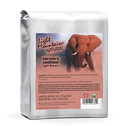 Light Mountain Hair Dye - Nourishing Color with Organic Henna & Botanicals - 16 Oz