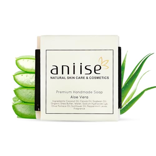 Aniise Aloe Vera Bar Soap - Hydrating, Exfoliating for Oily/Sensitive Skin - 4.4oz