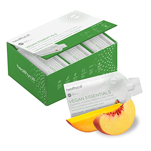 Healthycell Vegan Essentials Liquid Multivitamin - Boosts Immunity, Skin & Brain Health - 30 Packs