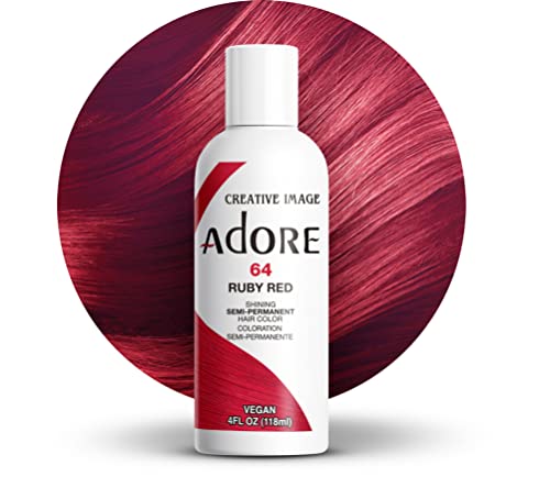 Adore Hair Dye - Vibrant Ruby Red, Vegan & Cruelty-Free, No Alcohol or Ammonia - 4 Fl Oz