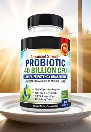 NaturalyPure Probiotic - 40 Billion CFU for Digestive Health, Immune Support, 60 VegiCaps