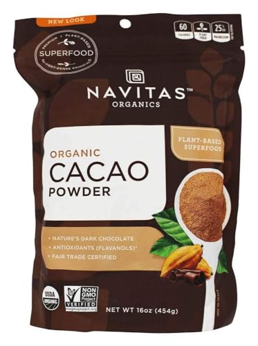 Navitas Organics Cacao Powder - Antioxidant-Rich Superfood, USDA Organic, Non-GMO - 16oz