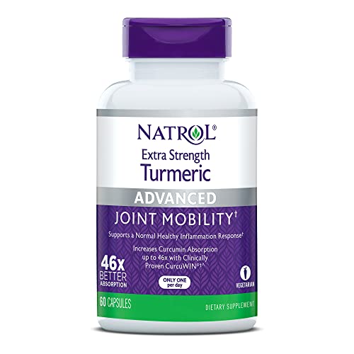 Natrol Extra Strength Turmeric - Supports Joint Health, Absorption Boost - 60 Capsules